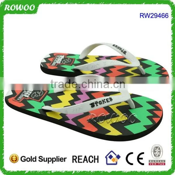 Lovely Heart Print Fancy Man Rubber Sandal Slipper Custom Flip Flop