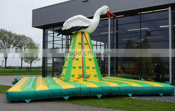 kids inflatable climbing wall for sale,inflatable climbing tower with stork