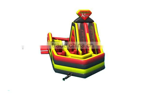 41ft long double rush inflatable slide obstacle for sale