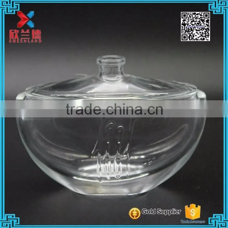 hot show boat-shape glass bottle perfume/unique design glass perfume bottle 100ml