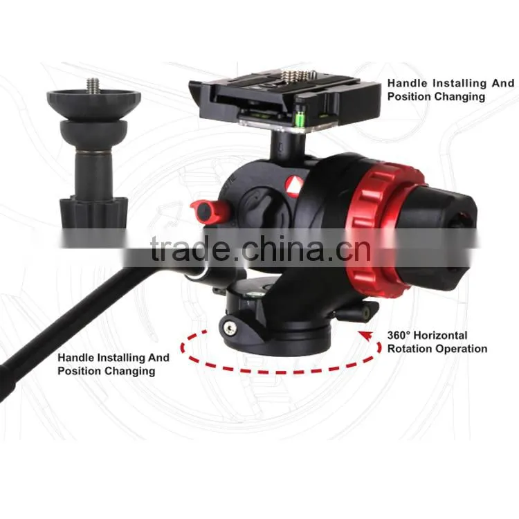 Aluminum tripod head for bird watching and video shooting