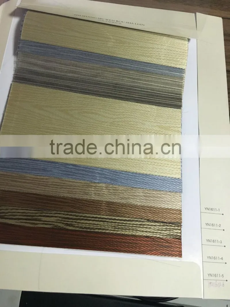 Europen Style Wooden Line Zebra Blinds Fabric