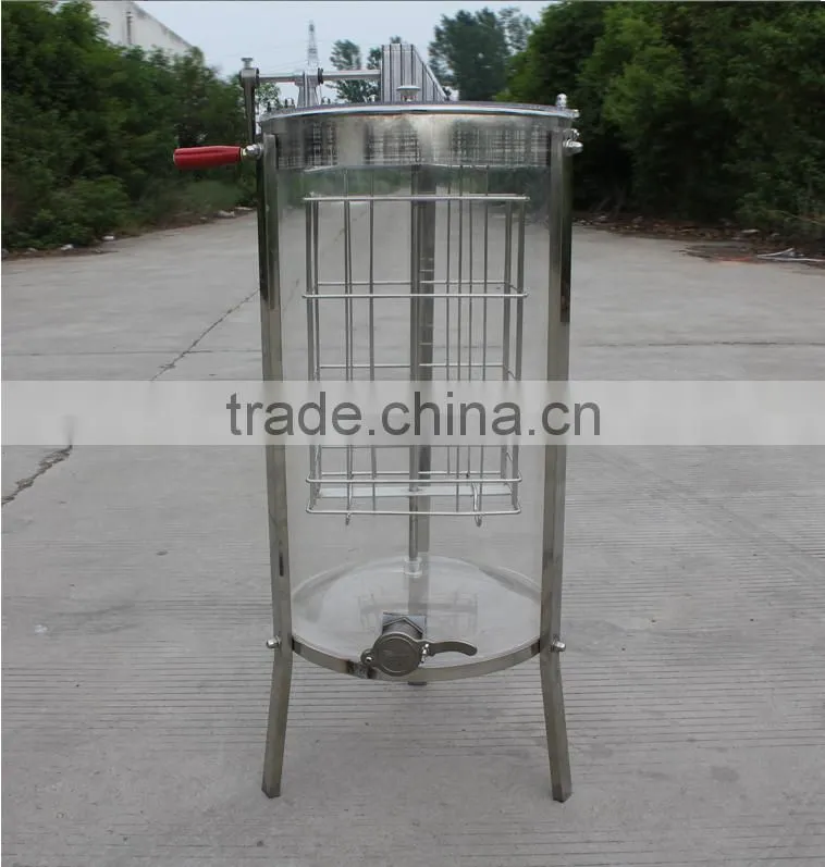 Two frames manual transparent plastic honey extractor