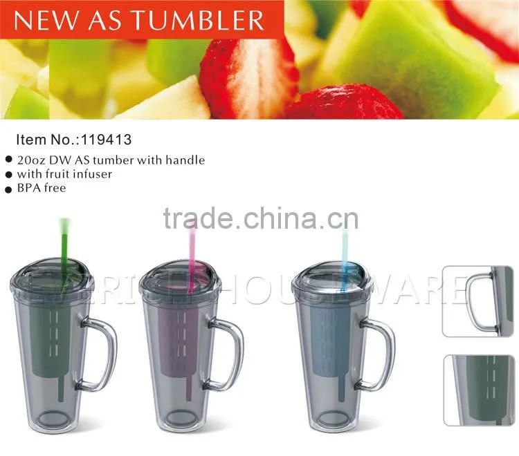 With Fruit Infuser Fashion Design BPA Free Plastic Cup Manufacturer