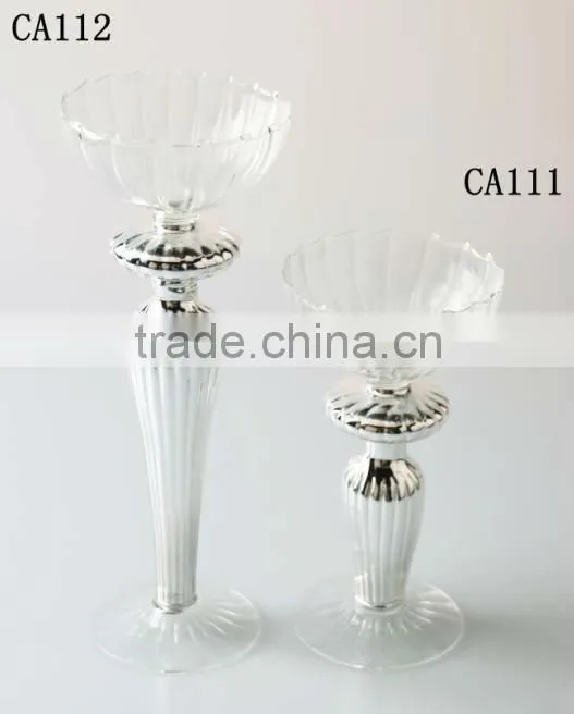 Mini Silver Glass Votive Candle Holders