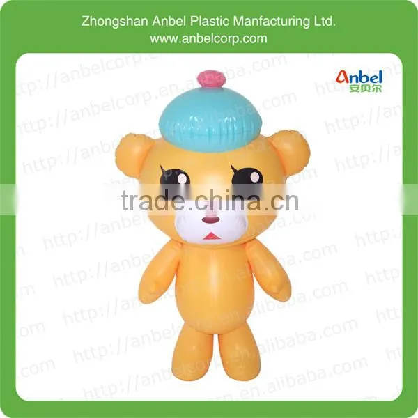 hat wear on inflatable cute bear hug size toy