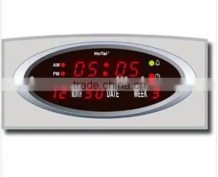 led table clock with calendar, alarm and temperature