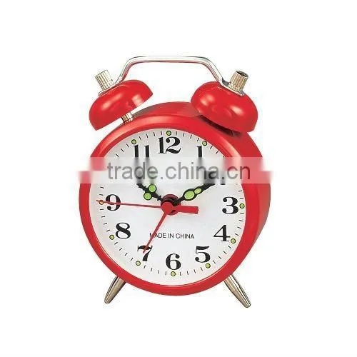 metal case mechanical alarm clock, wind up movement
