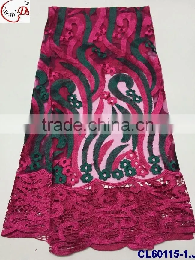 stones&pearl french lace cl60116 with ployeaster material fashionable design for African ladies