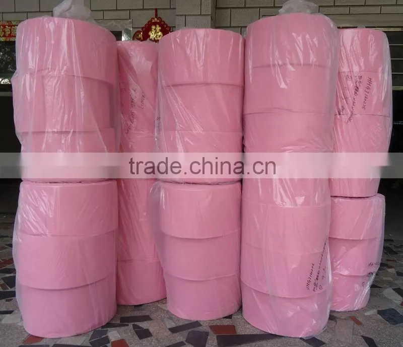 Pink needle punched nonwoven cleaning cloth rolls(NEEDLE PUNCHED NONWOVENS, 50%viscose, 50%polyester)