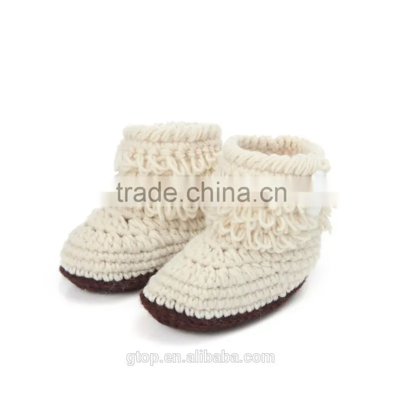 Baby Handmade Crochet Boots Shoes Supplier for 1-10 months old B-0004