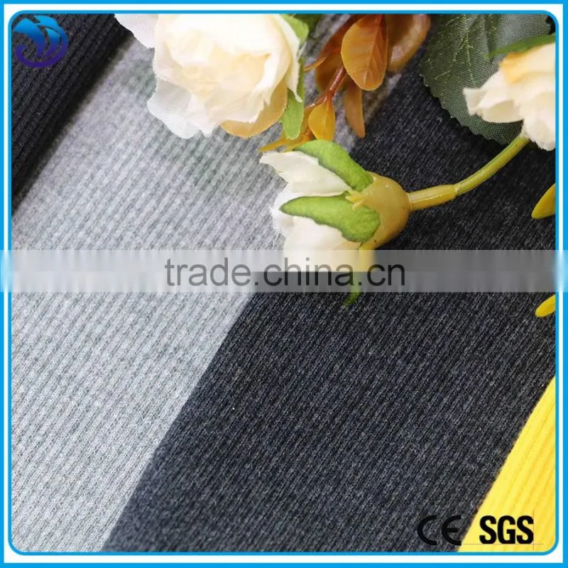 polyester cotton 65x35 2x2 rib knit fabric for garment's cuff