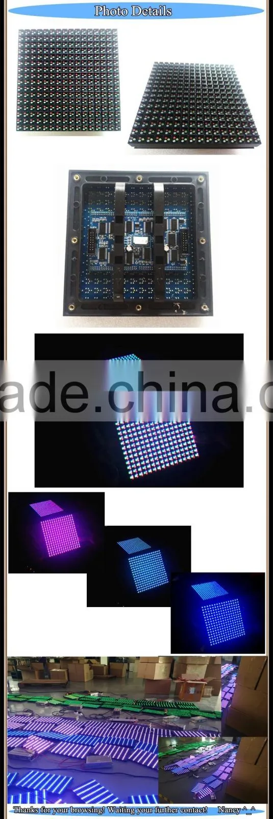 P10-16x16RGB (16X16CM) Outdoor full color DIP546 unit board 4scanning P10 led display module