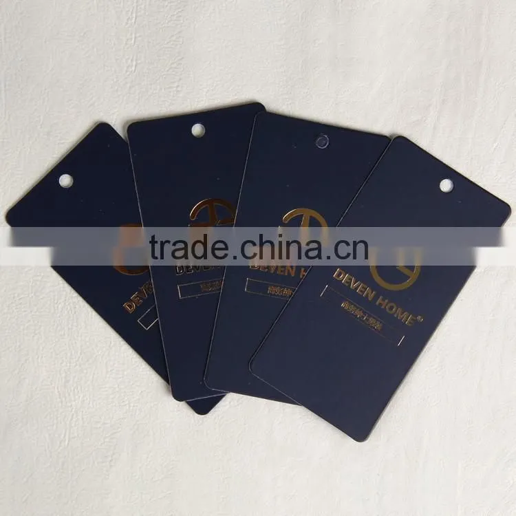 Coated art paper printting black with foil stamping hangtag for business men
