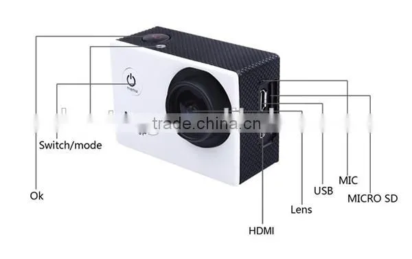 waterproof 1080p full hd SJ4000 motorcycle helmet camera