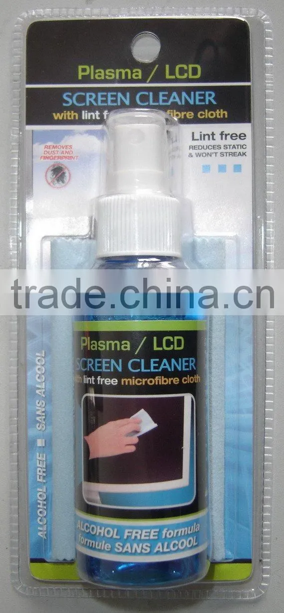 120ml cleaner 12*18CM Double-sided Microfiber Cloth LCD cleaning kit