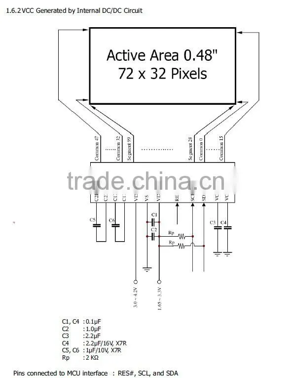 0.48 inch Oled monochromatic landscape under the 72 * 32 feet 12 pin