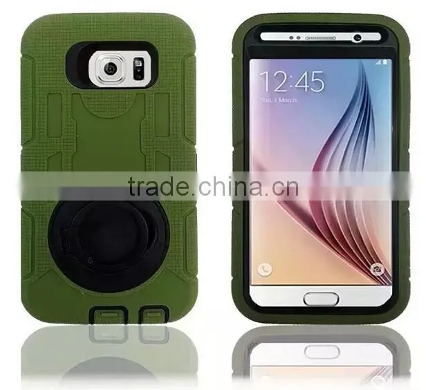 Hybrid Heavy Duty Ring Holder Protective Case For Samsung Galaxy S6 Cover