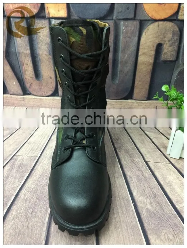 Black leather camouflage oxford cloth waterproof liberty jungle boots/safety shoes price
