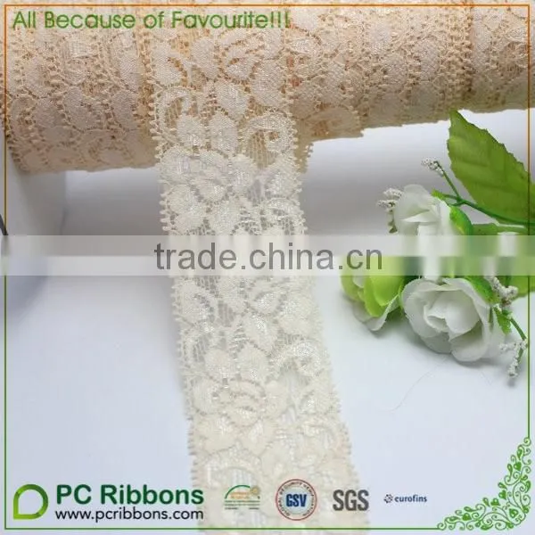 5/8" Lace With Pearl Center Trim White