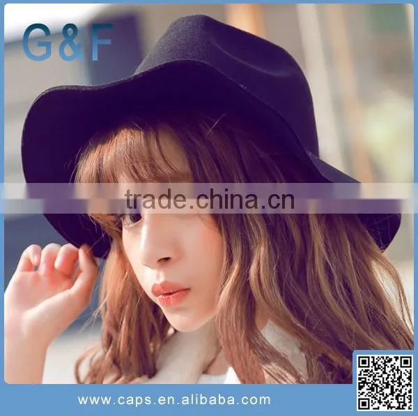 Popular Design Wholesale Women Wide Brim Felt Hat