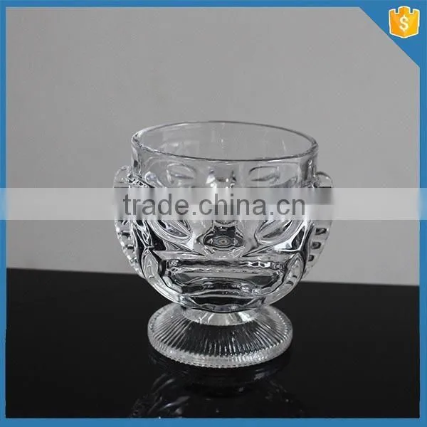 Decorative Hand pressed Christmas drinkware crystal Vodka Wine glass with base