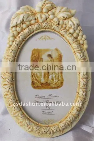 DS-007P oval Resin Photo Frame /Polyresin Crafts/beautiful painting