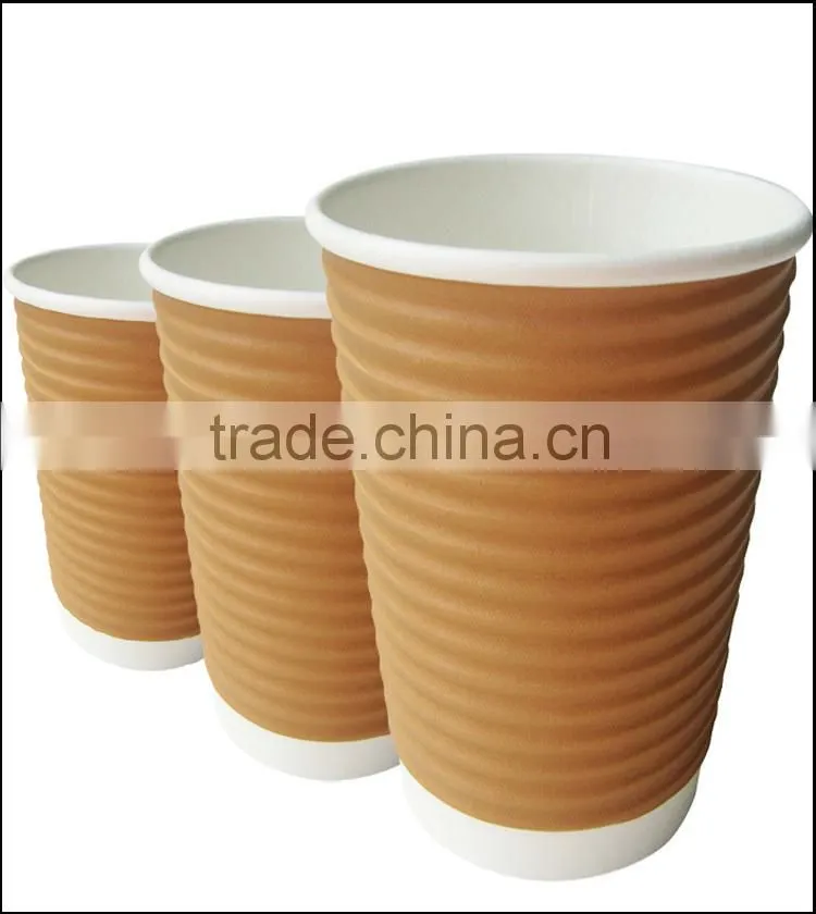 Double wall insulated hot ripple paper cup decorative coffee cups
