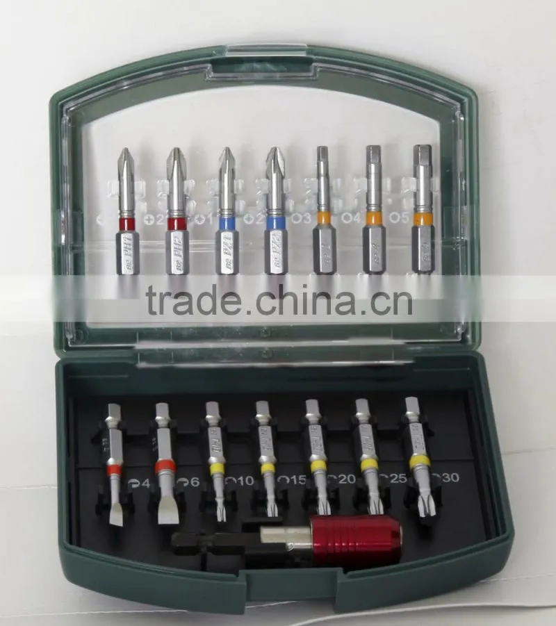 15pcs with colour circle and quick release s2 bit holder bit sets