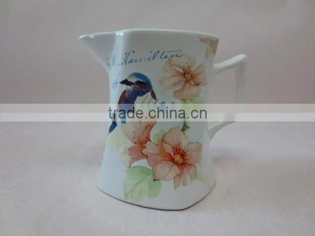 fine decal ceramic water pitcher jug