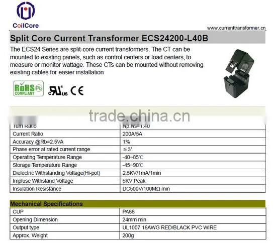 CT301 Mini Black Split Core Current transformer
