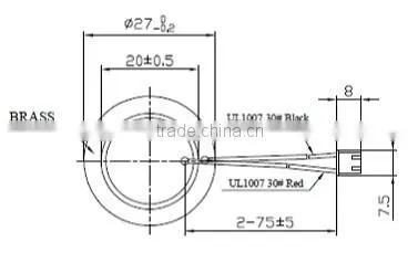 FT-27T-3.9A1LC piezo ceramic element piezo disc piezo disc ceramic element (FBELE)