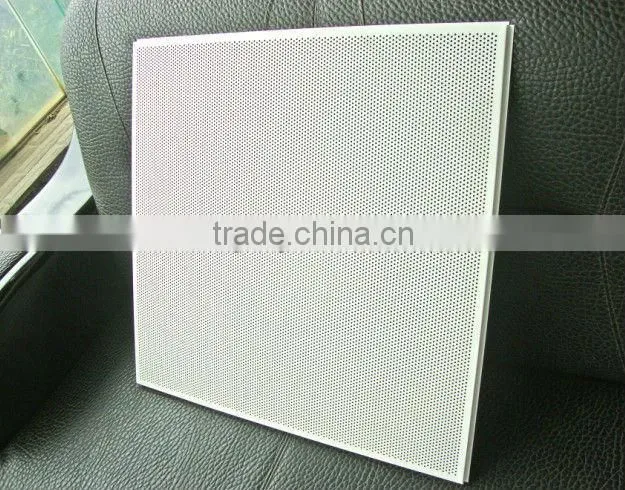 Perforated metal lay in 2x2/600*600 ceiling tiles/lay on ceiling 595*595(ISO9001,CE)