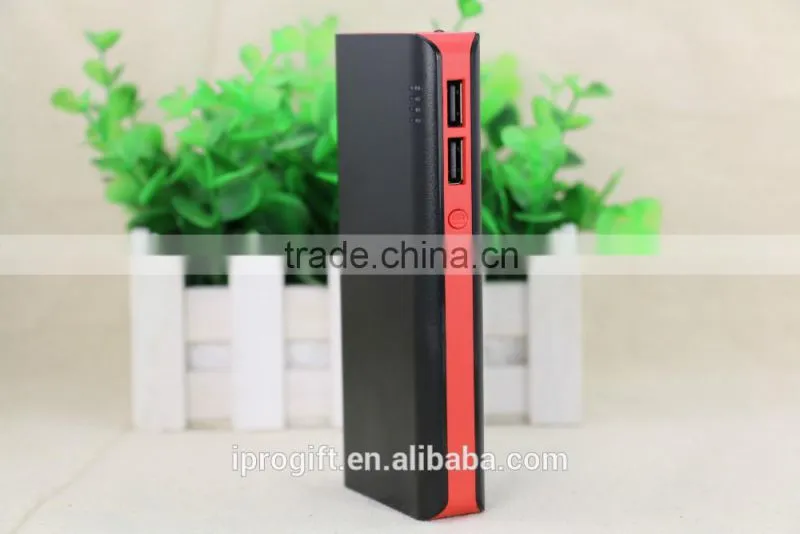 Free sample big capacity dual USB port portable power bank 15000mah