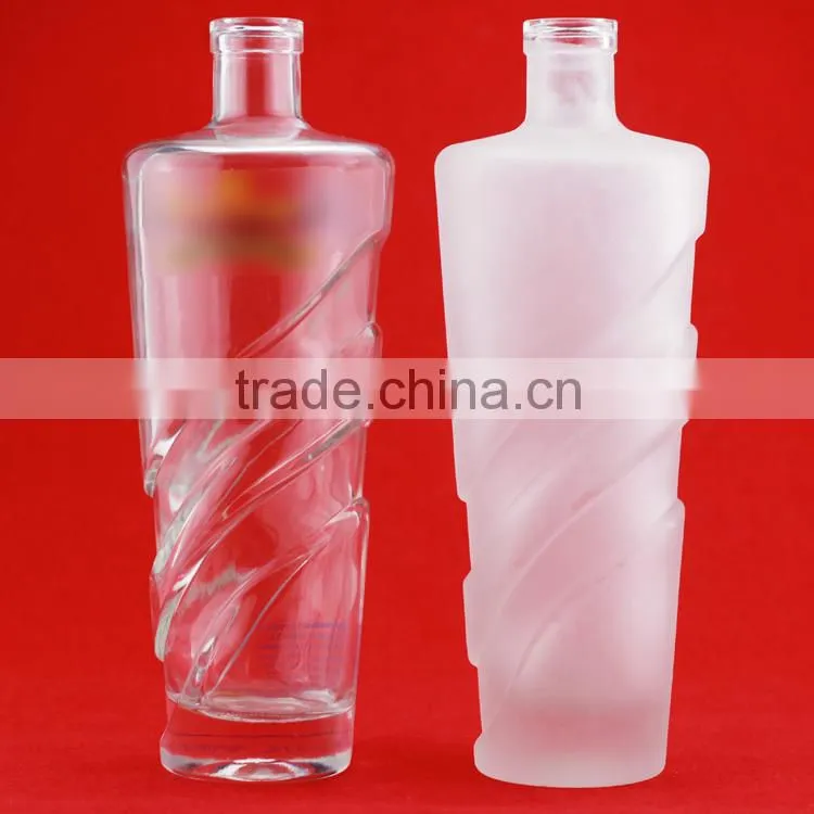 Custom design mongolian vodka bottle high quality spirit bottle wholesale glass bottles