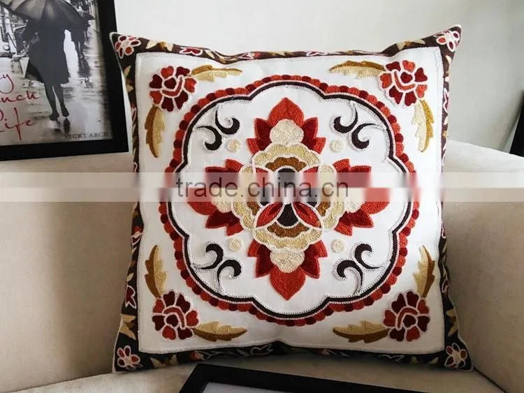 High Quality Household Embroidery Cotton Pillow Case Cover, Living Room Sofa Chair Office Squire Geometric Cushion Cover
