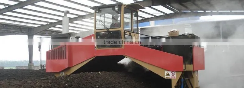 self-propelled organic fertilizer diesel compost windrow turner