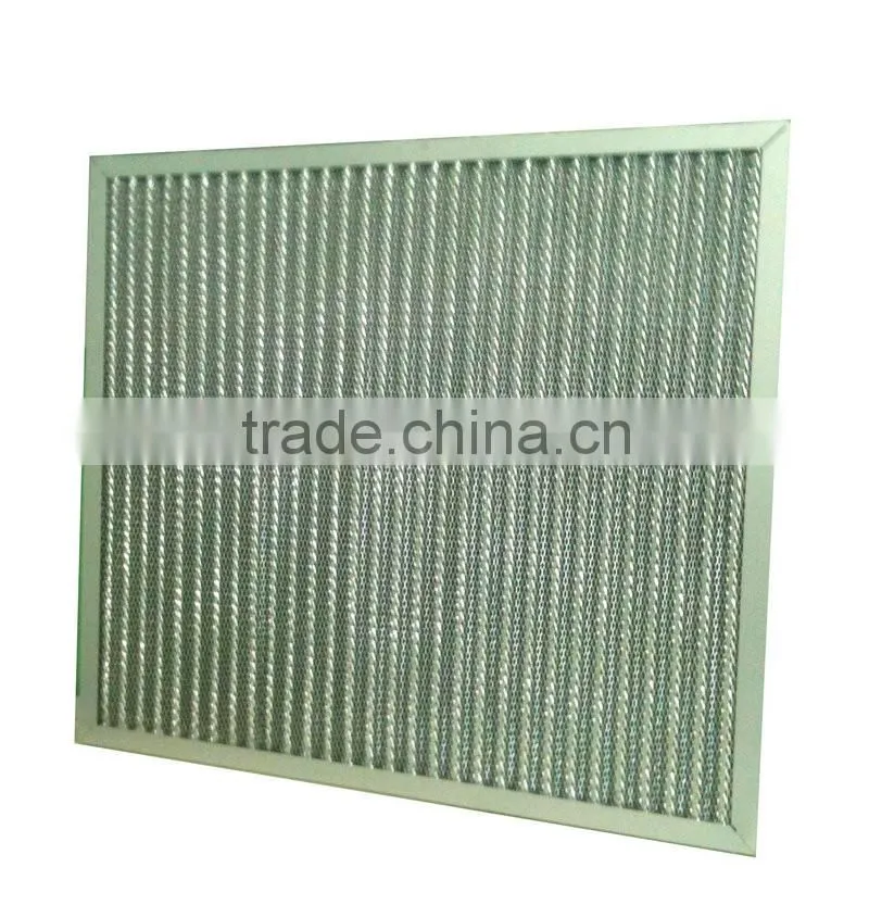 Aluminum Frame Washable Pleated panel Aluminum mesh pre filter