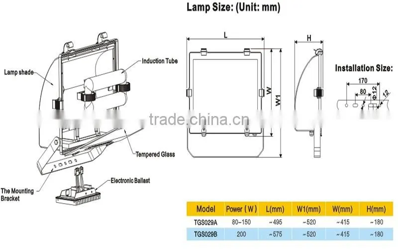Outdoor induction lamp lighting fixture