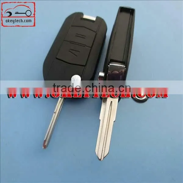 OkeyTech Opel 2 button flip key blank with right blade YM28A blade for opel flip key shell for Opel