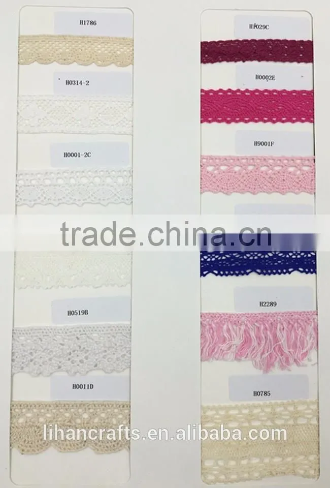 Wholesale High Quality H0789A Lace Ribbon,Crocheted Lace,100% Cotton Lace
