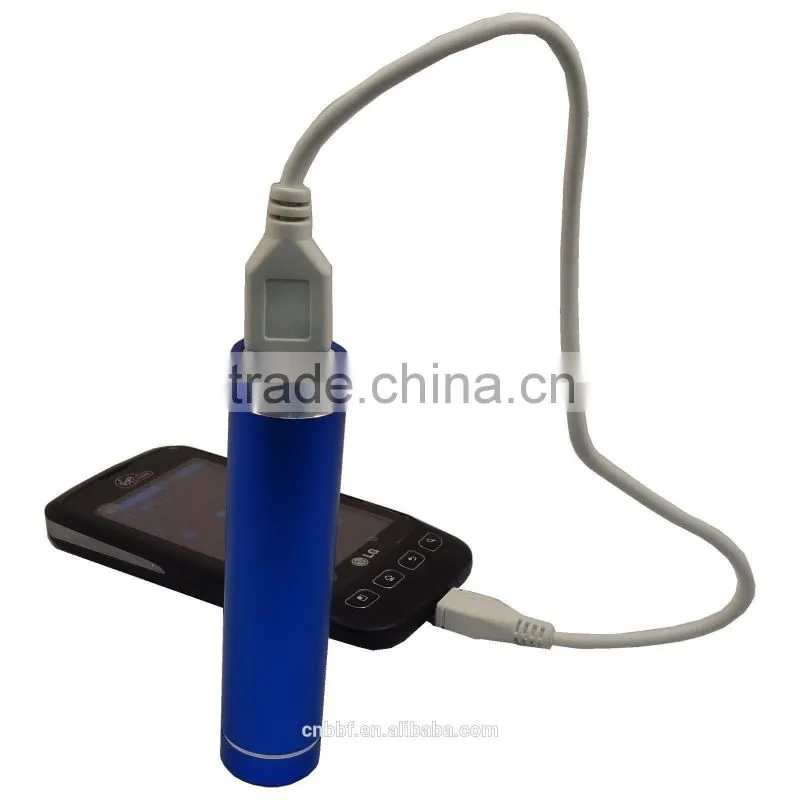 Portable tube cylinder shape mini power bank 2600mah