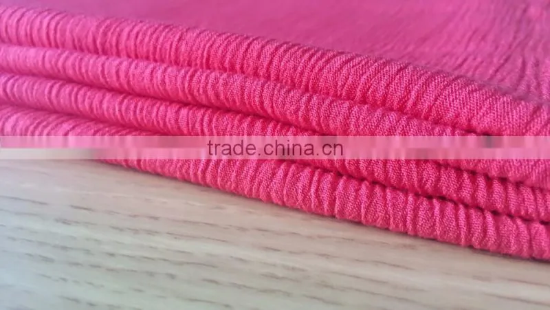 china fabric manufacturer oeko-tex standard solid crinkle viscose fabric, 30*24 135gsm dyed rayon crepe fabric