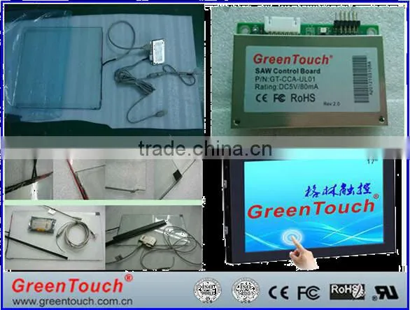 GreenTouch saw touch 15 inch touch panel,transparent touch screen with usb/rs232 driver