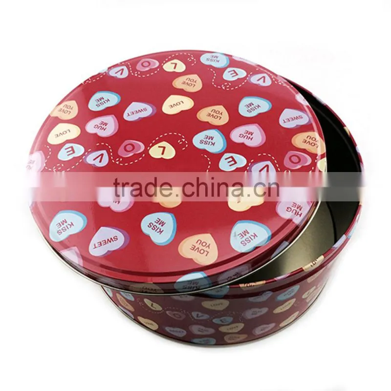 wholesale cute round cookie tin box set of 2