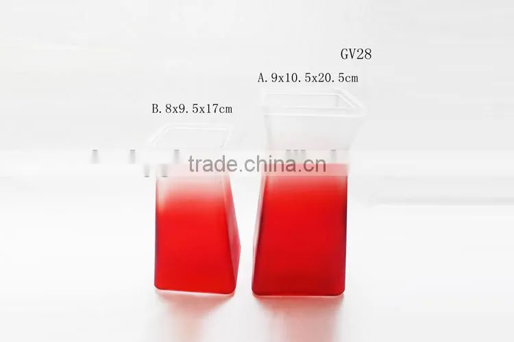 square decorative home decor glass vases