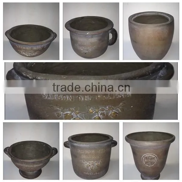 Garden decoration bronze girl concrete flower pot, garden pot