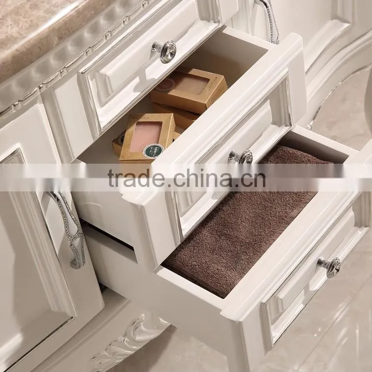 42" royal single rubber solid wood bathroom vanity cabinets in Ivory White WTS-820CO