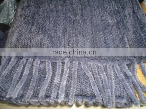 wholesale genuine knitted mink fur blanket from China
