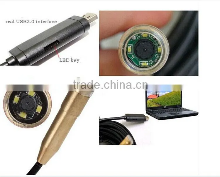 USB endoscope with waterproof head inspection